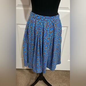 LuLaRoe S Blue Multi-Color Madison Skirt